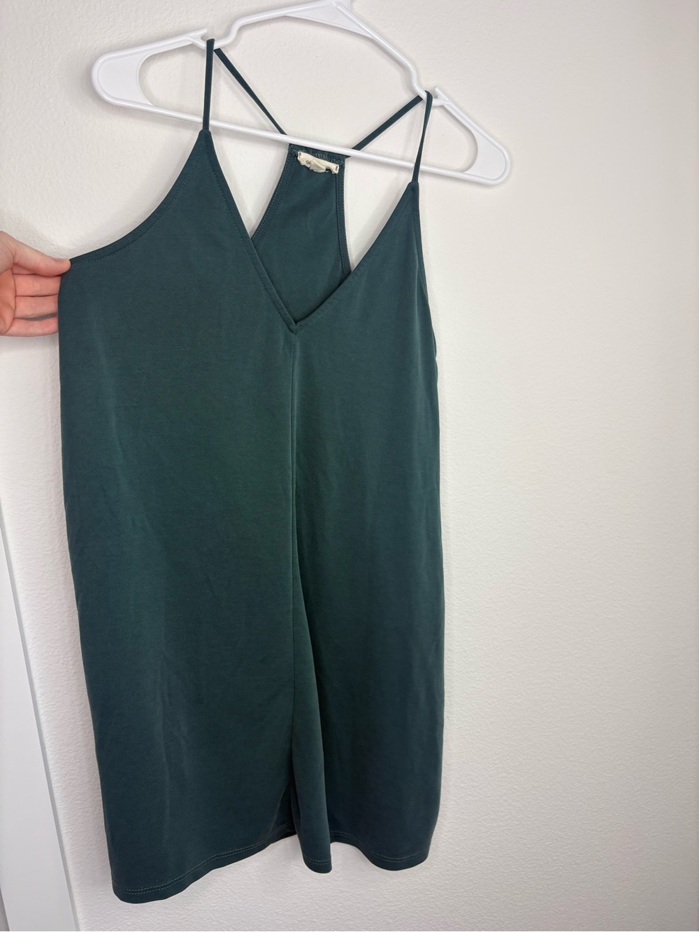 Silence & Noise Emerald Green Modal Drapey Mini Dress